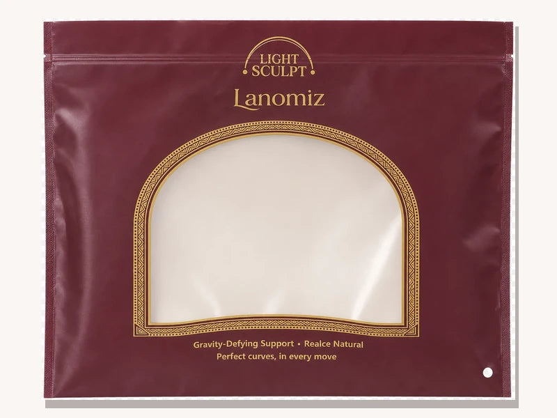 Bolsa resellable color vino de Lanomiz con ventana transparente